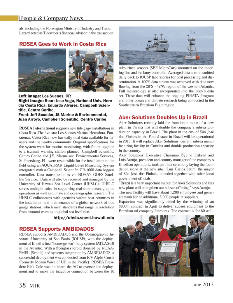 Marine Technology Magazine, page 38,  Jun 2013