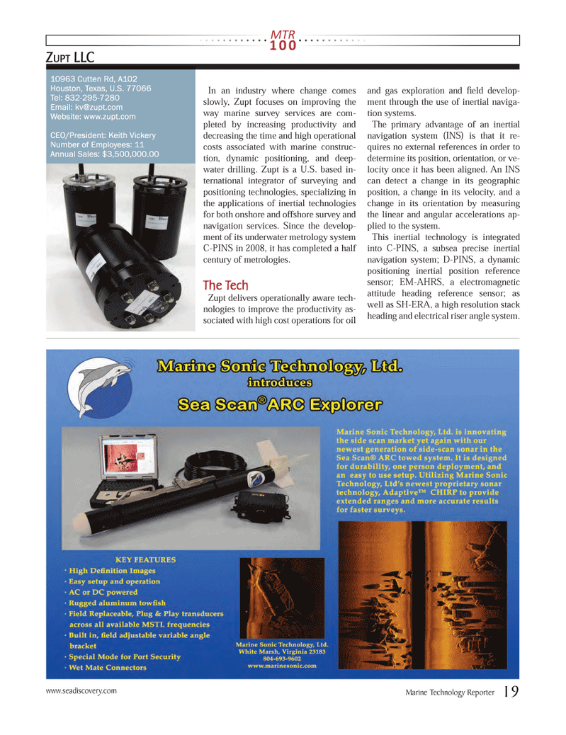 Marine Technology Magazine, page 19,  Jul 2013