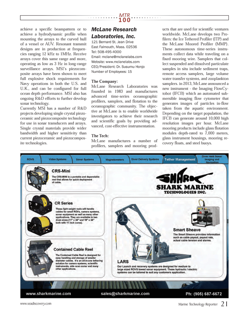 Marine Technology Magazine, page 21,  Jul 2013