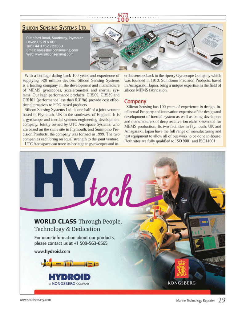 Marine Technology Magazine, page 29,  Jul 2013