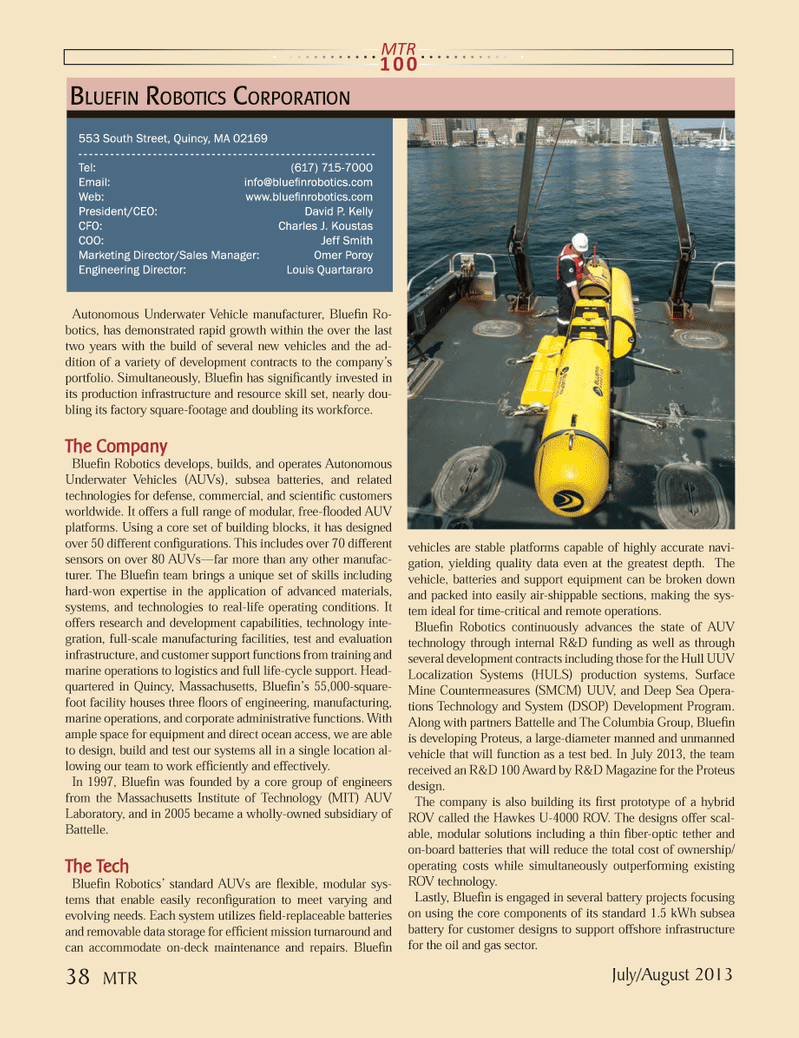 Marine Technology Magazine, page 38,  Jul 2013
