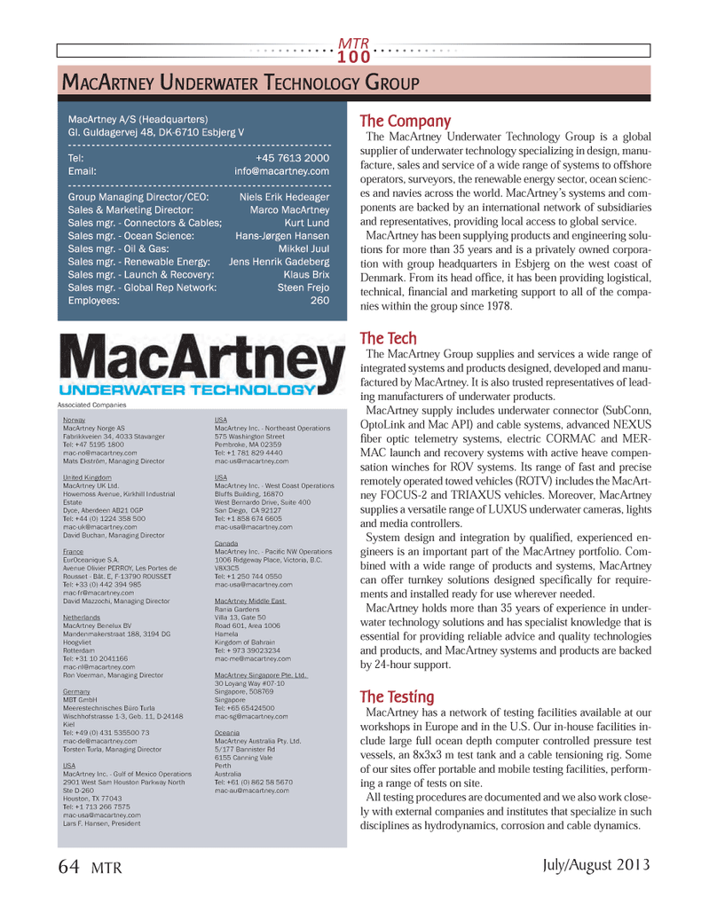 Marine Technology Magazine, page 64,  Jul 2013
