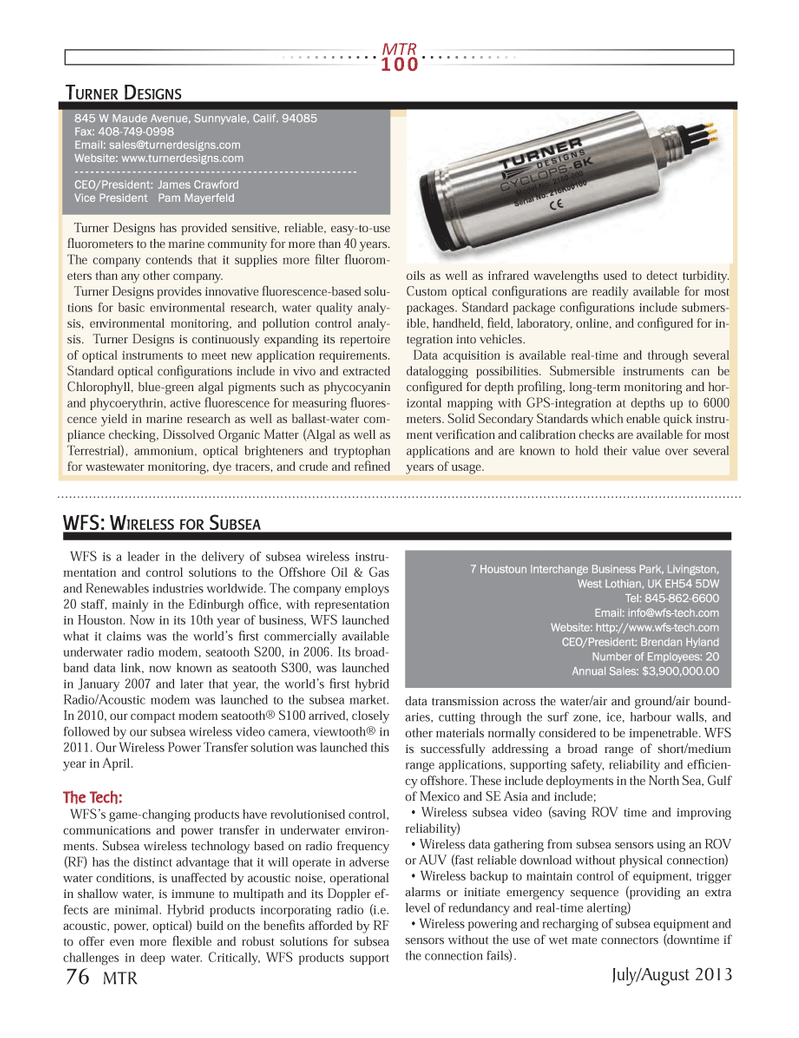 Marine Technology Magazine, page 76,  Jul 2013