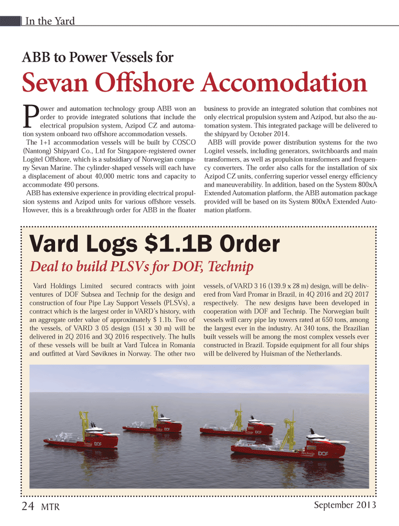 Marine Technology Magazine, page 24,  Sep 2013