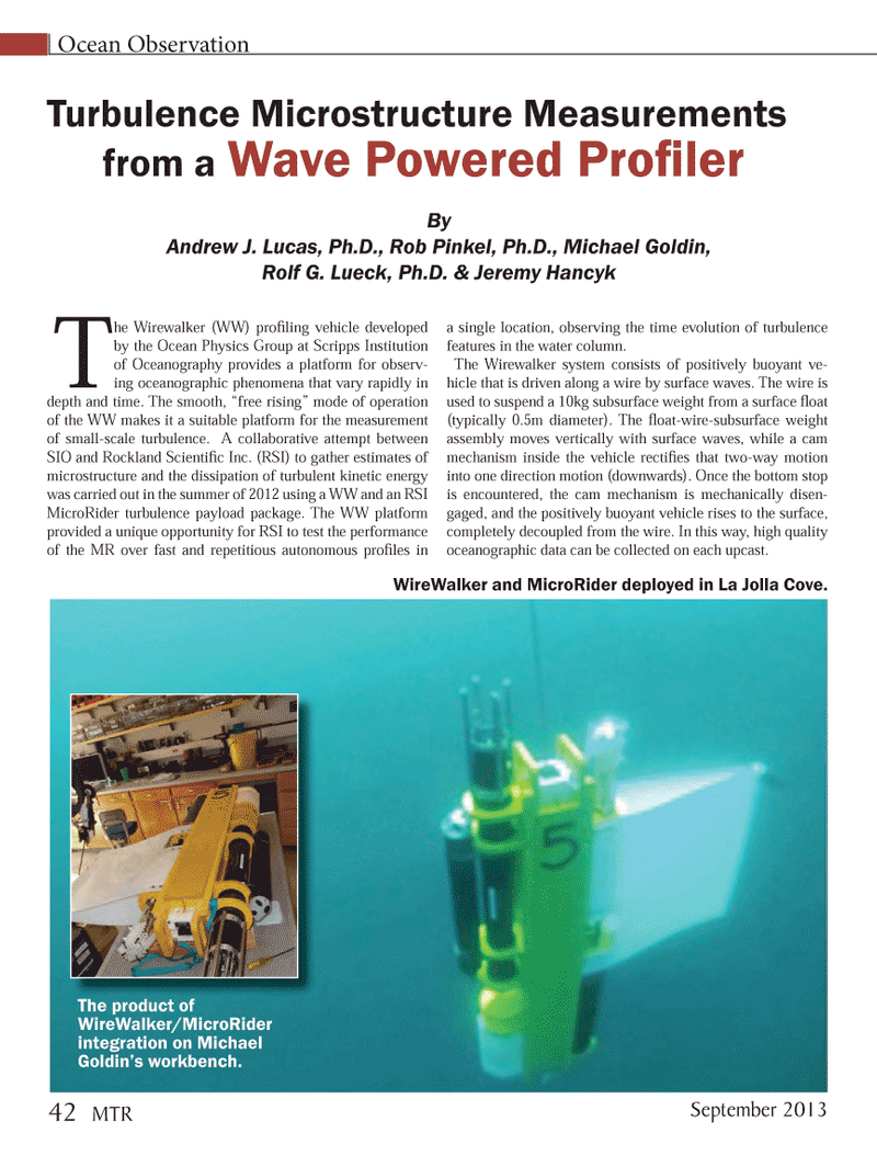 Marine Technology Magazine, page 42,  Sep 2013