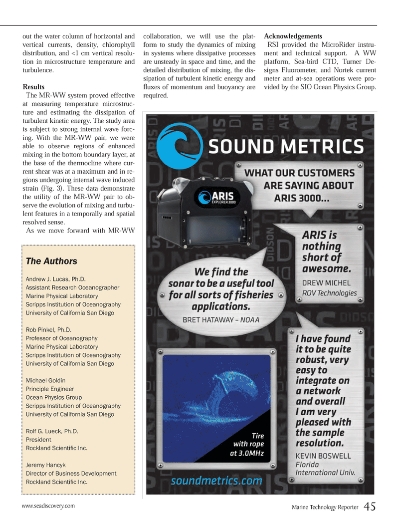 Marine Technology Magazine, page 45,  Sep 2013