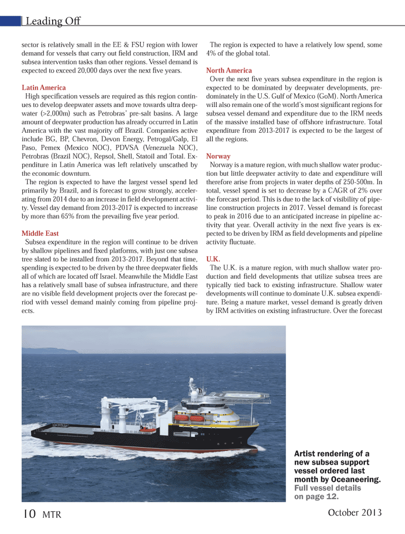 Marine Technology Magazine, page 10,  Oct 2013