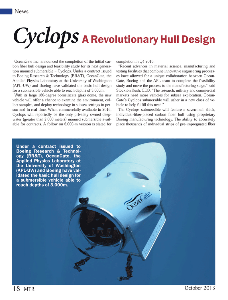 Marine Technology Magazine, page 18,  Oct 2013