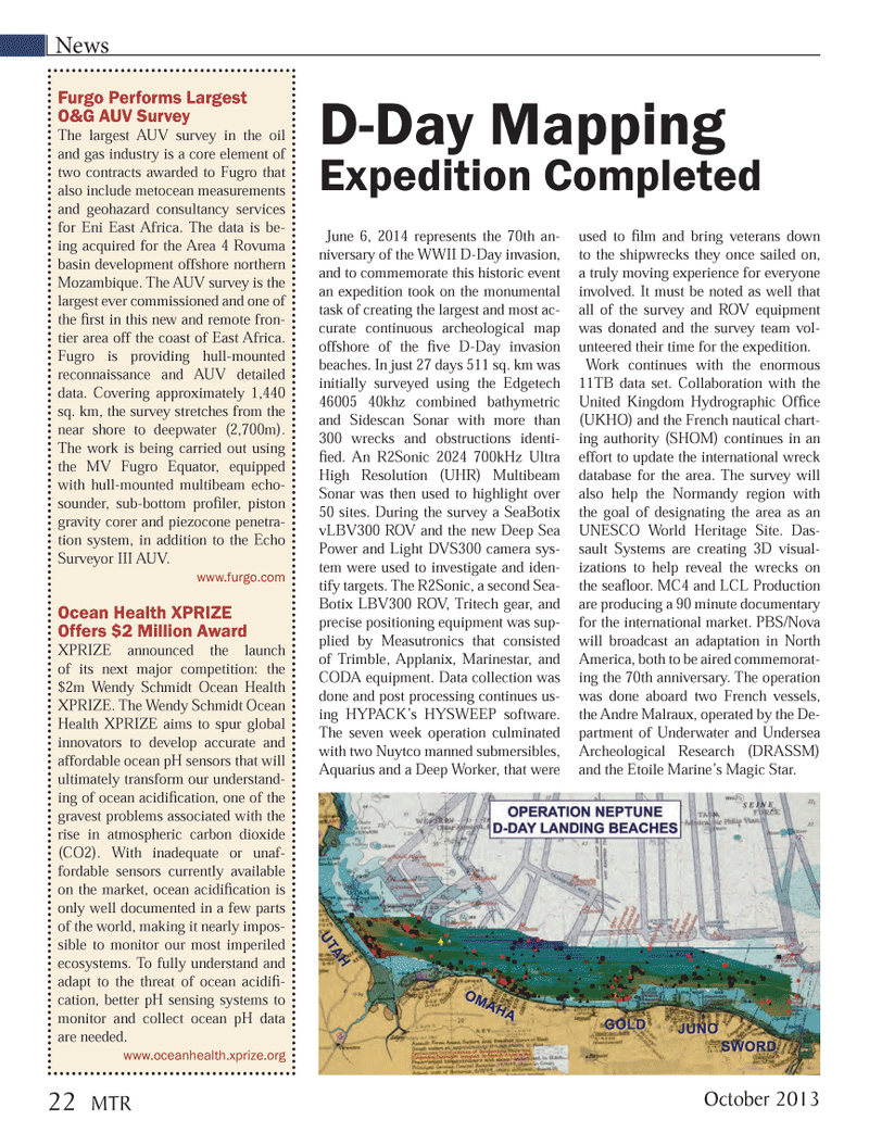 Marine Technology Magazine, page 22,  Oct 2013