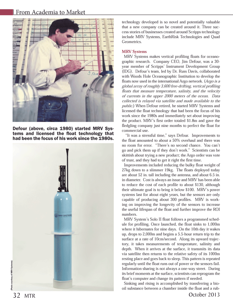 Marine Technology Magazine, page 32,  Oct 2013