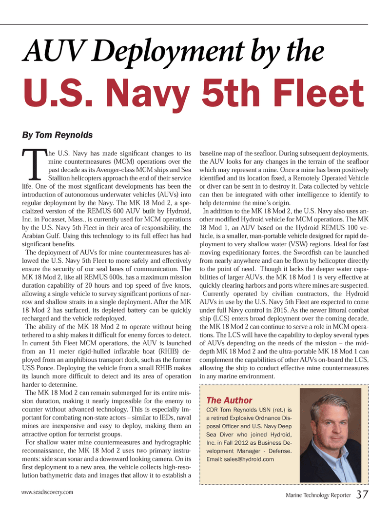 Marine Technology Magazine, page 37,  Oct 2013