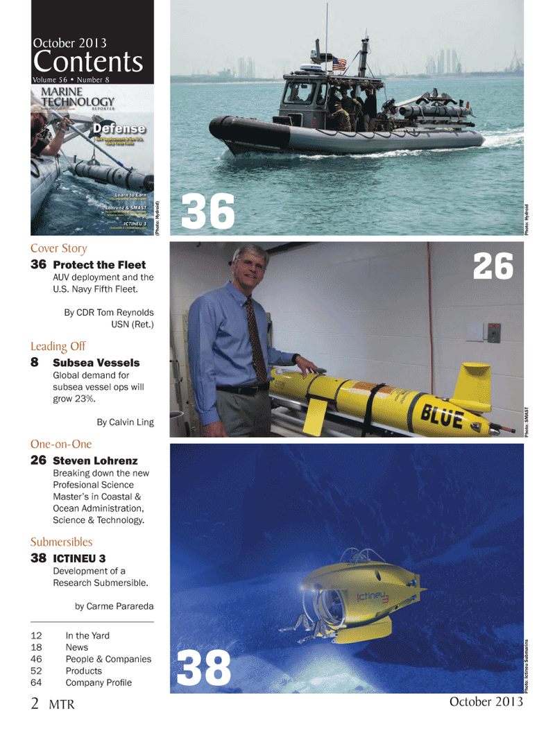 Marine Technology Magazine, page 2,  Oct 2013