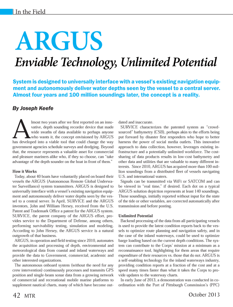Marine Technology Magazine, page 42,  Oct 2013