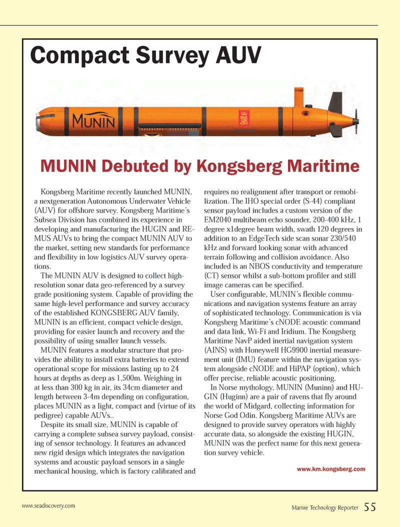 Marine Technology Magazine, page 55,  Oct 2013
