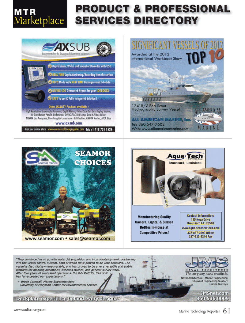 Marine Technology Magazine, page 61,  Oct 2013