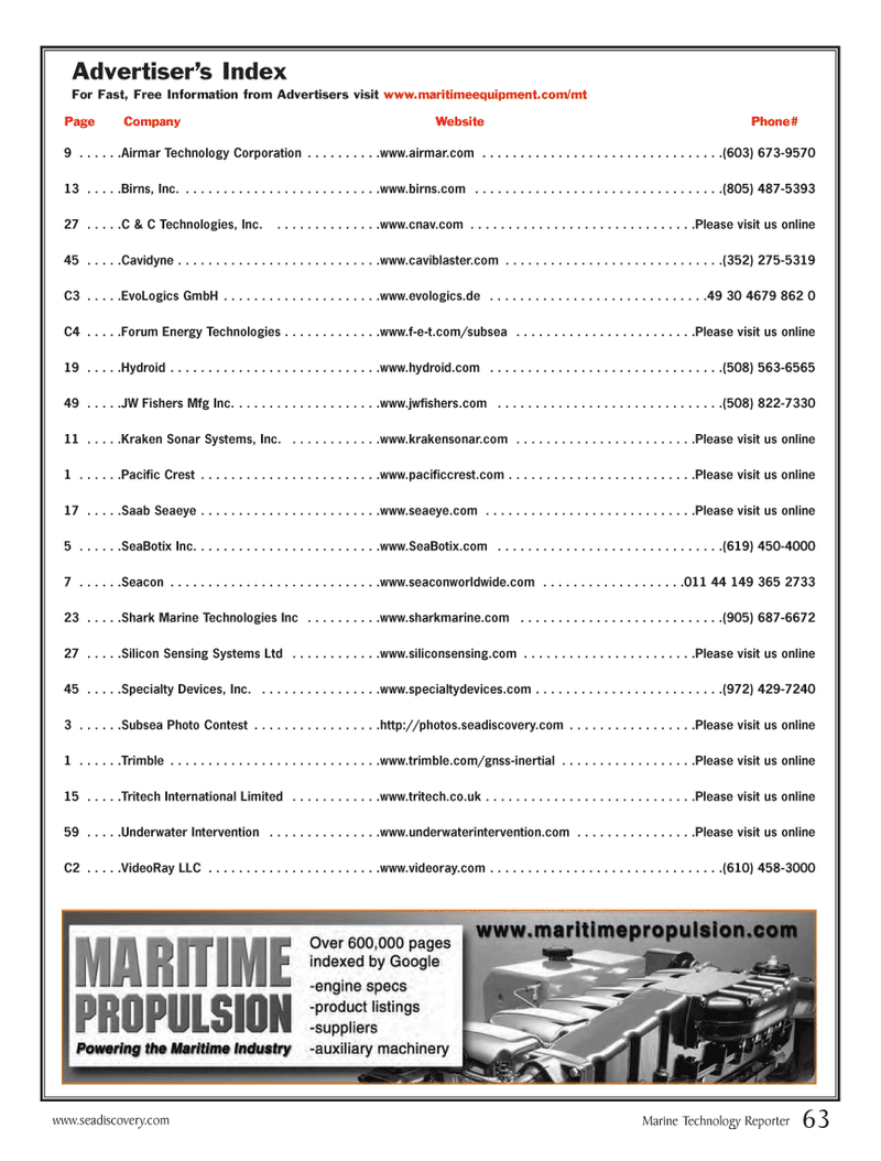 Marine Technology Magazine, page 63,  Oct 2013