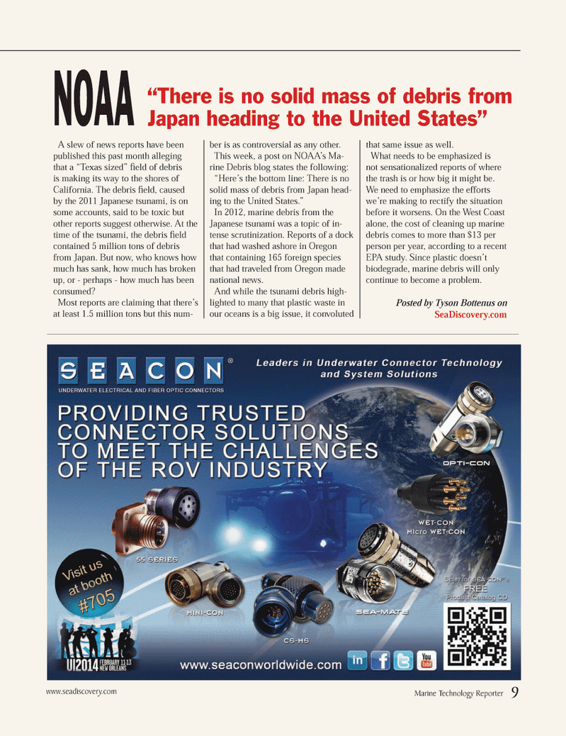 Marine Technology Magazine, page 9,  Nov 2013