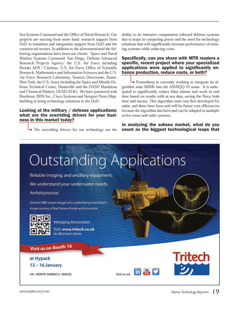 Marine Technology Magazine, page 19,  Nov 2013