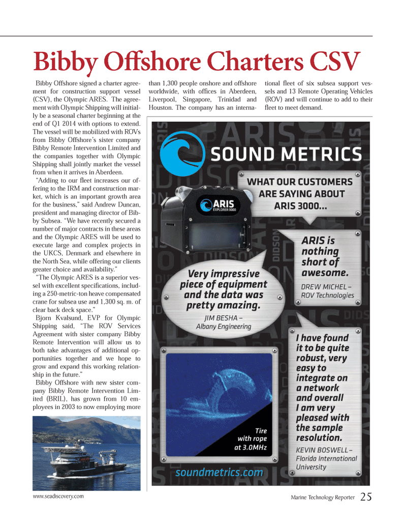 Marine Technology Magazine, page 25,  Nov 2013