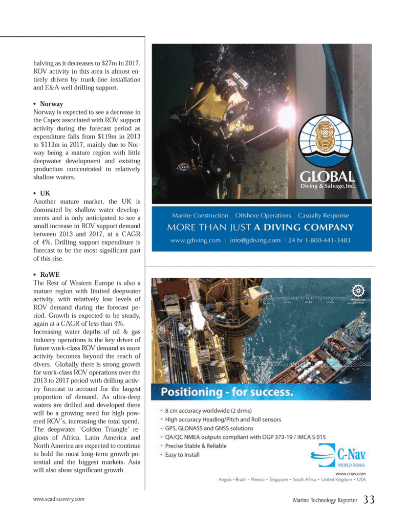 Marine Technology Magazine, page 33,  Nov 2013