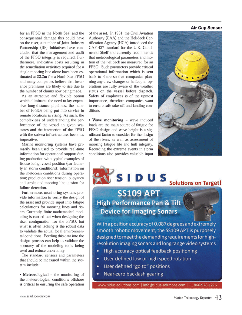 Marine Technology Magazine, page 43,  Nov 2013