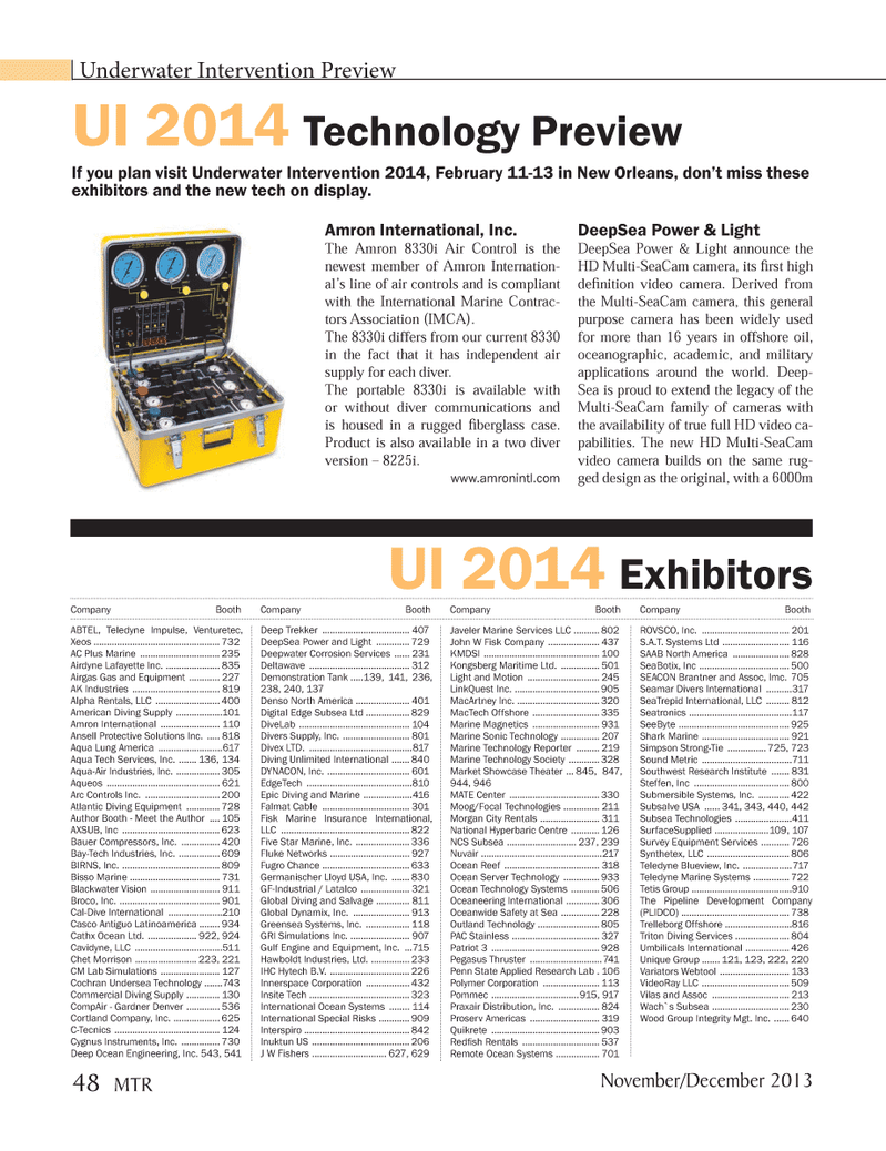 Marine Technology Magazine, page 48,  Nov 2013