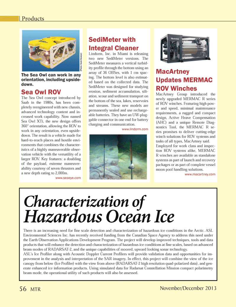 Marine Technology Magazine, page 56,  Nov 2013
