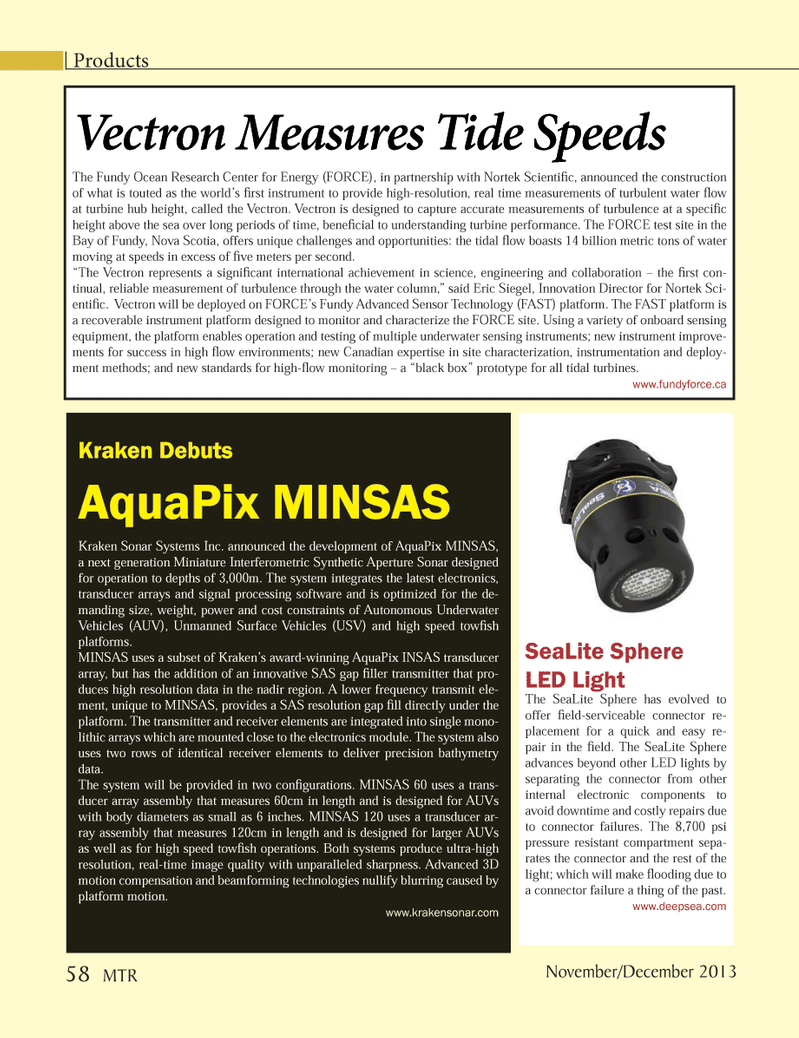 Marine Technology Magazine, page 58,  Nov 2013
