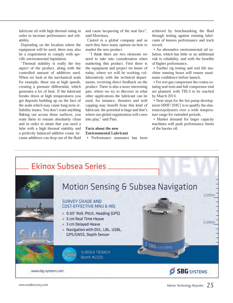 Marine Technology Magazine, page 25,  Jan 2014