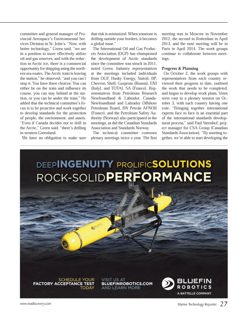 Marine Technology Magazine, page 27,  Jan 2014