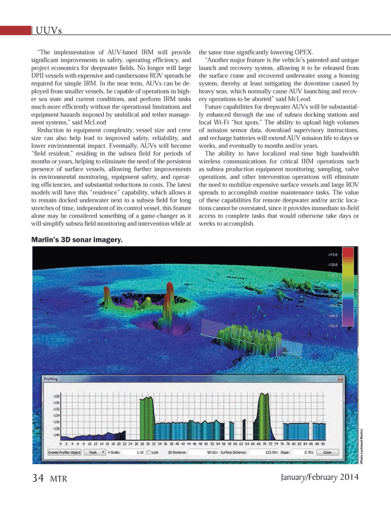 Marine Technology Magazine, page 34,  Jan 2014