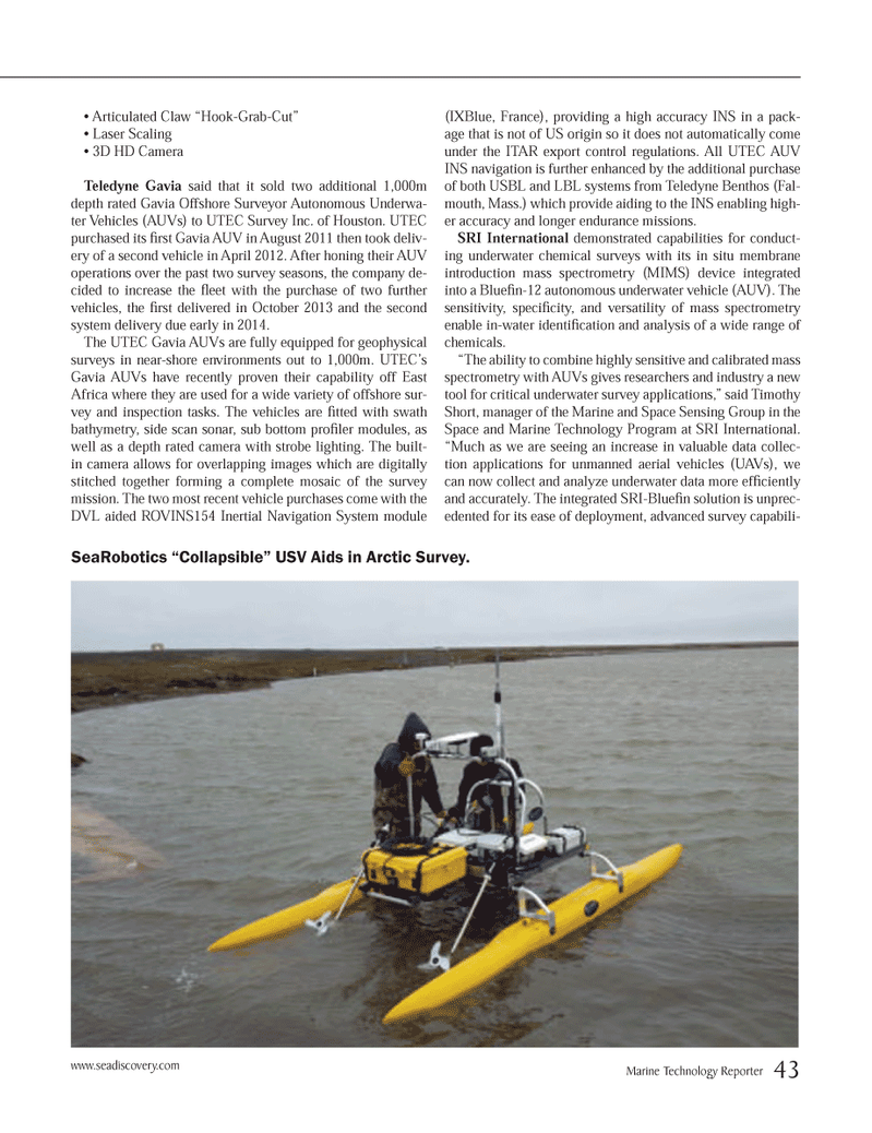 Marine Technology Magazine, page 43,  Jan 2014