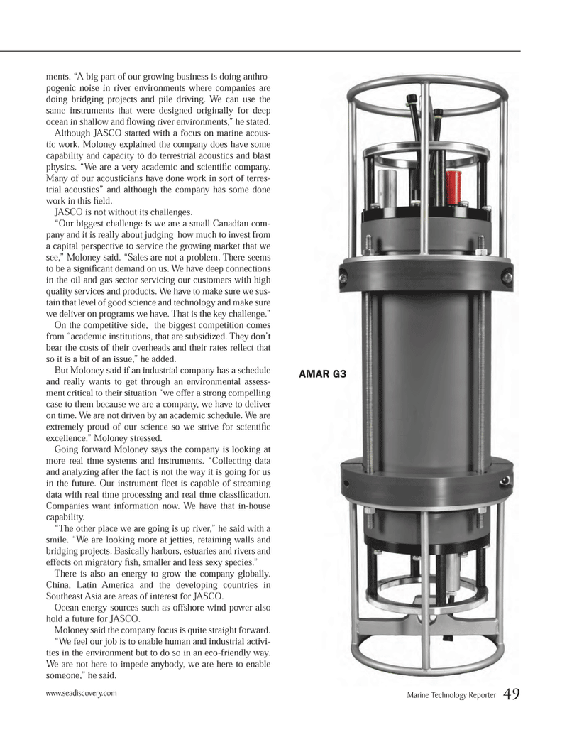 Marine Technology Magazine, page 49,  Jan 2014
