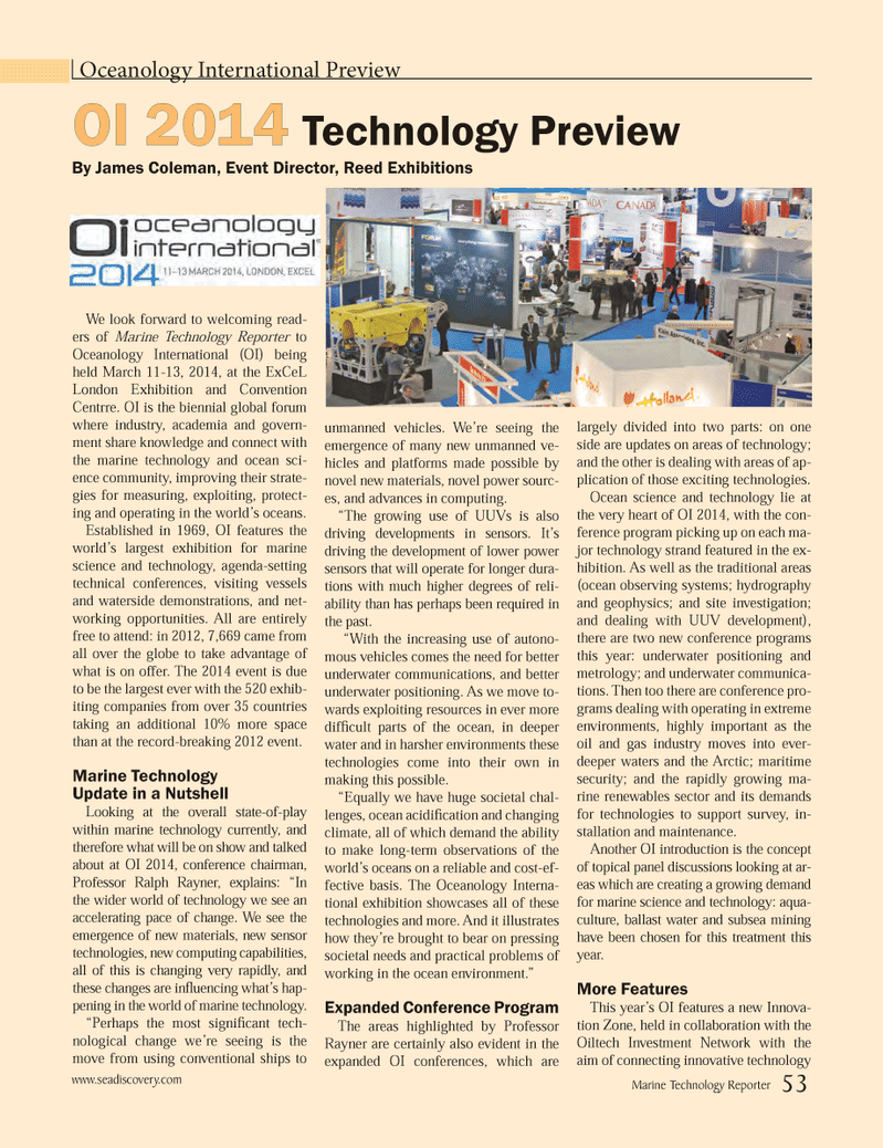 Marine Technology Magazine, page 53,  Jan 2014