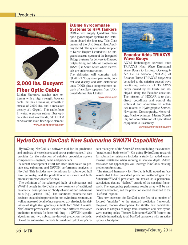 Marine Technology Magazine, page 56,  Jan 2014