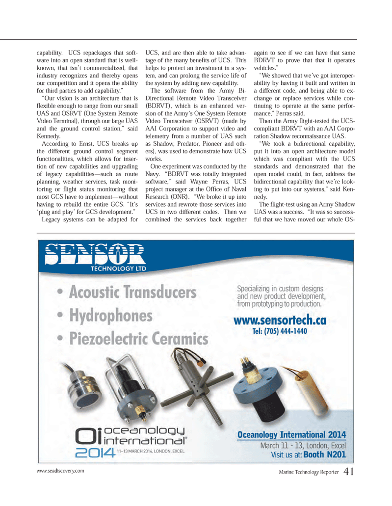 Marine Technology Magazine, page 41,  Mar 2014