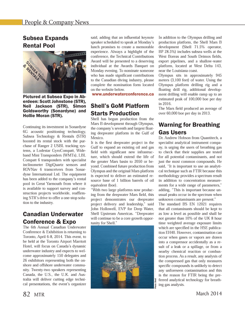 Marine Technology Magazine, page 82,  Mar 2014