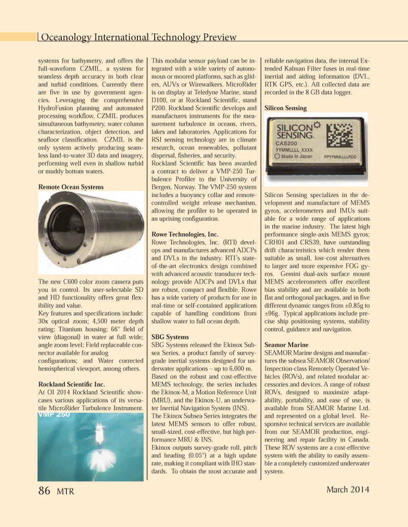 Marine Technology Magazine, page 86,  Mar 2014