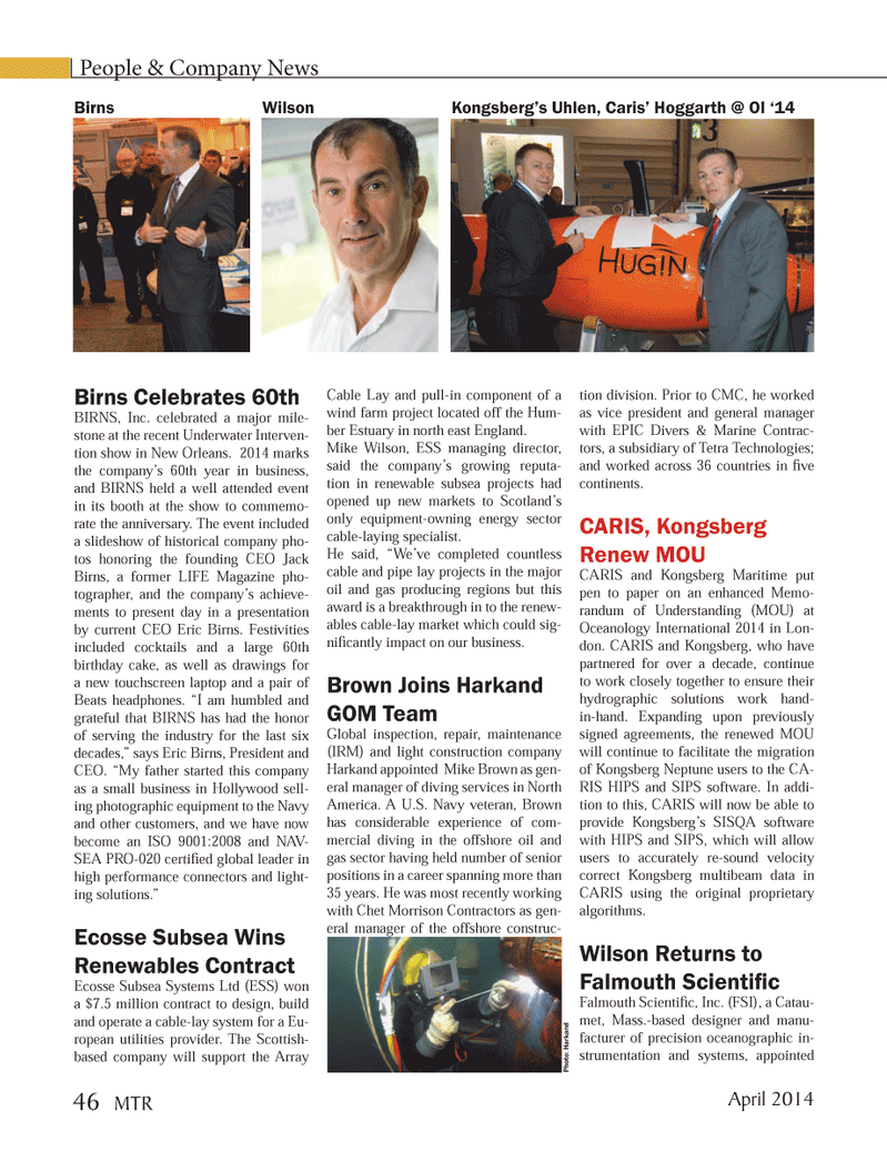 Marine Technology Magazine, page 46,  Apr 2014