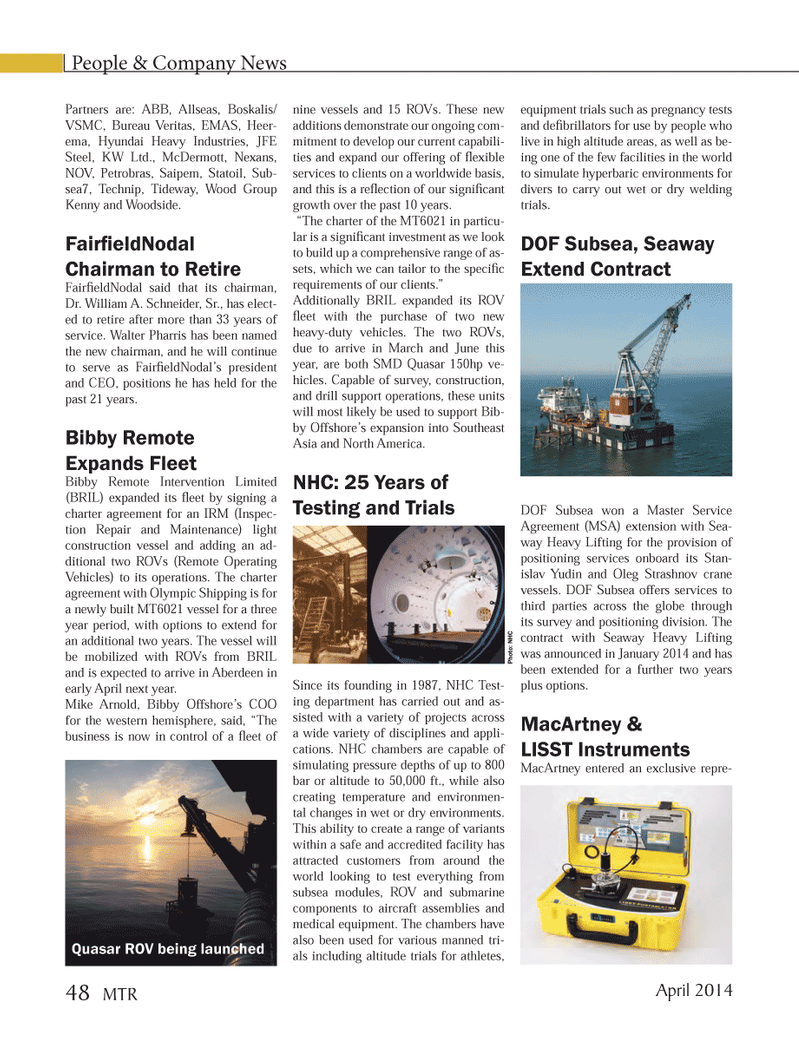 Marine Technology Magazine, page 48,  Apr 2014