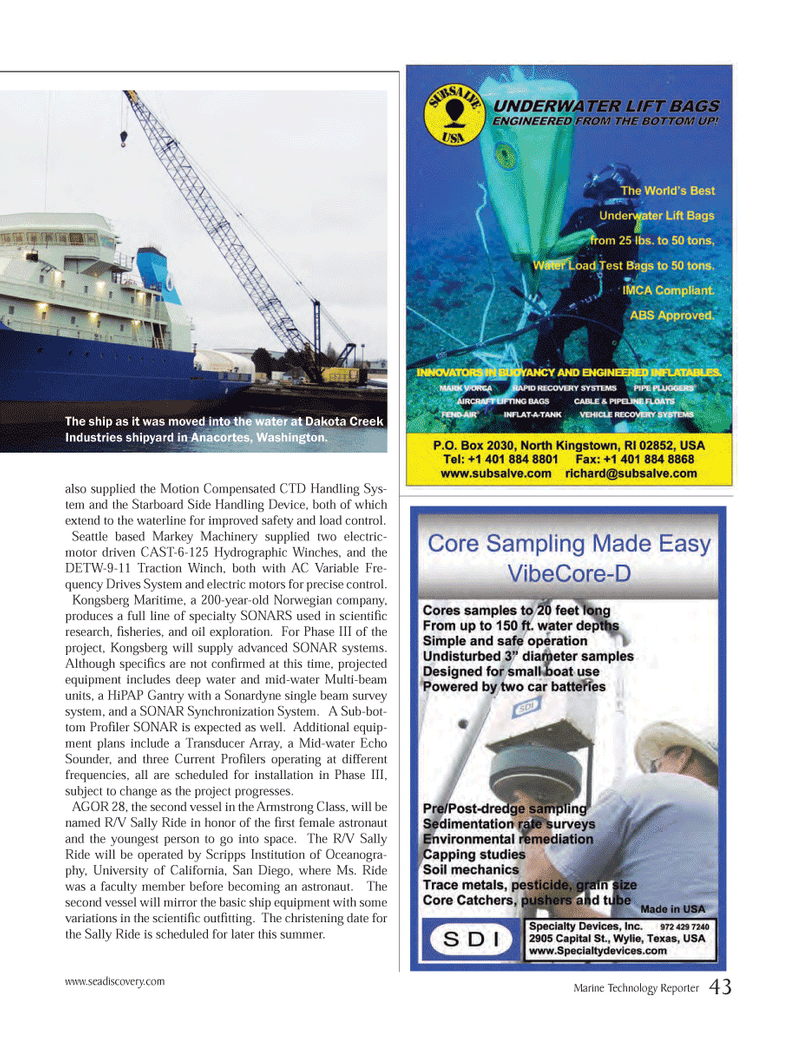 Marine Technology Magazine, page 43,  May 2014