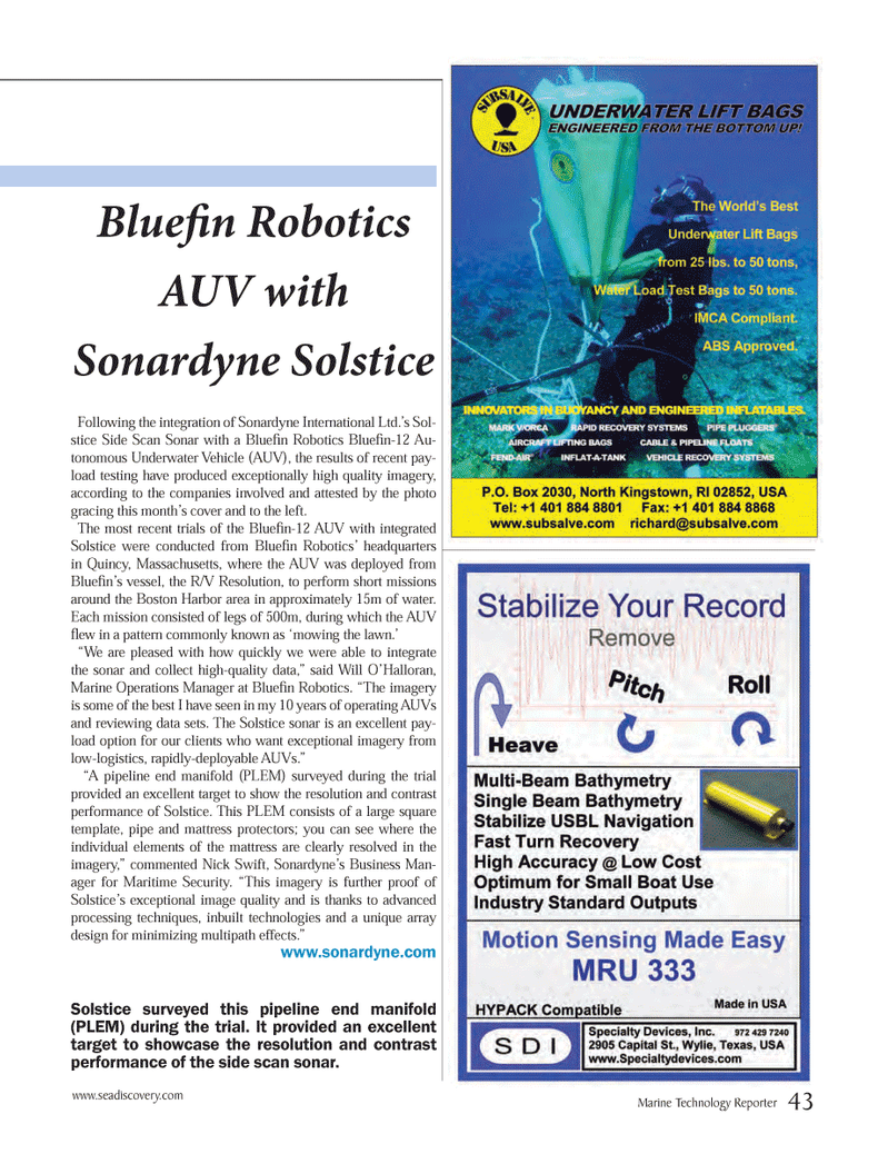 Marine Technology Magazine, page 43,  Jun 2014