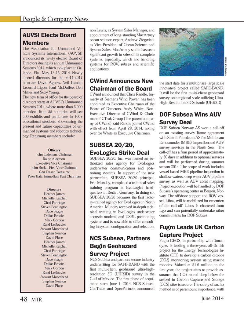 Marine Technology Magazine, page 48,  Jun 2014