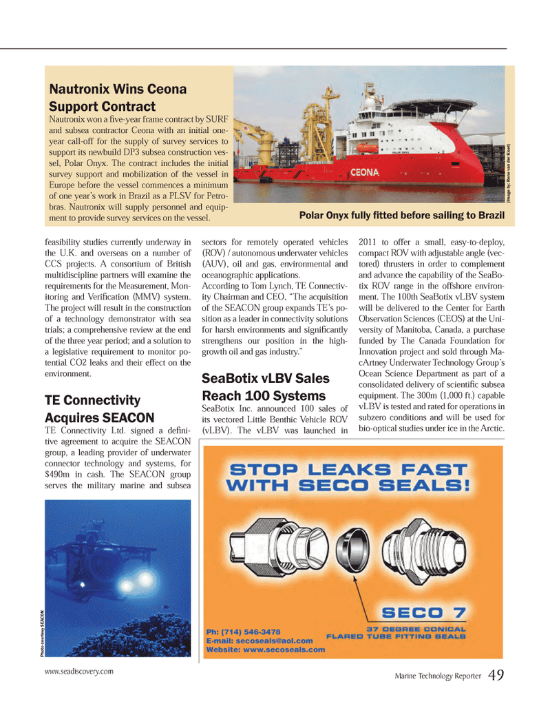 Marine Technology Magazine, page 49,  Jun 2014