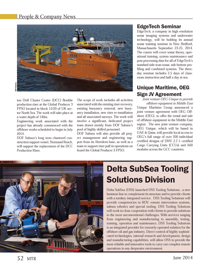 Marine Technology Magazine, page 52,  Jun 2014