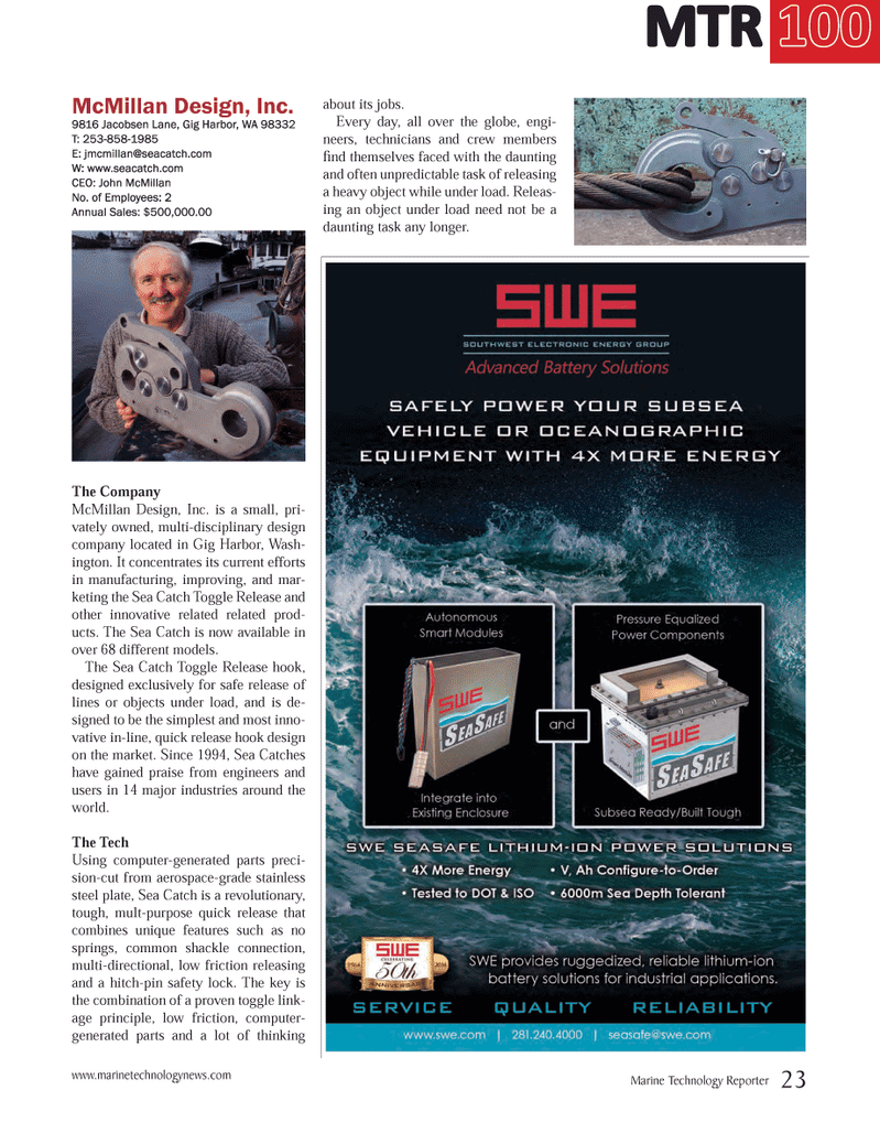 Marine Technology Magazine, page 23,  Jul 2014