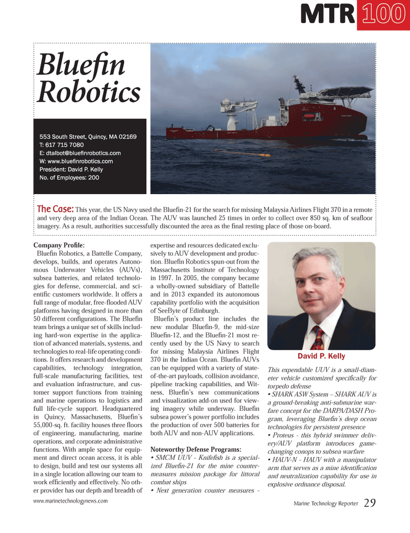 Marine Technology Magazine, page 29,  Jul 2014