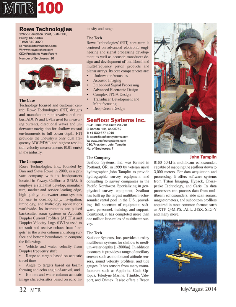 Marine Technology Magazine, page 32,  Jul 2014