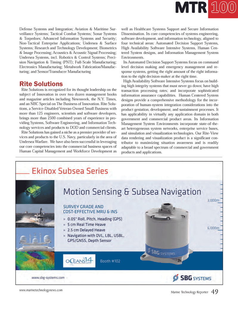 Marine Technology Magazine, page 49,  Jul 2014