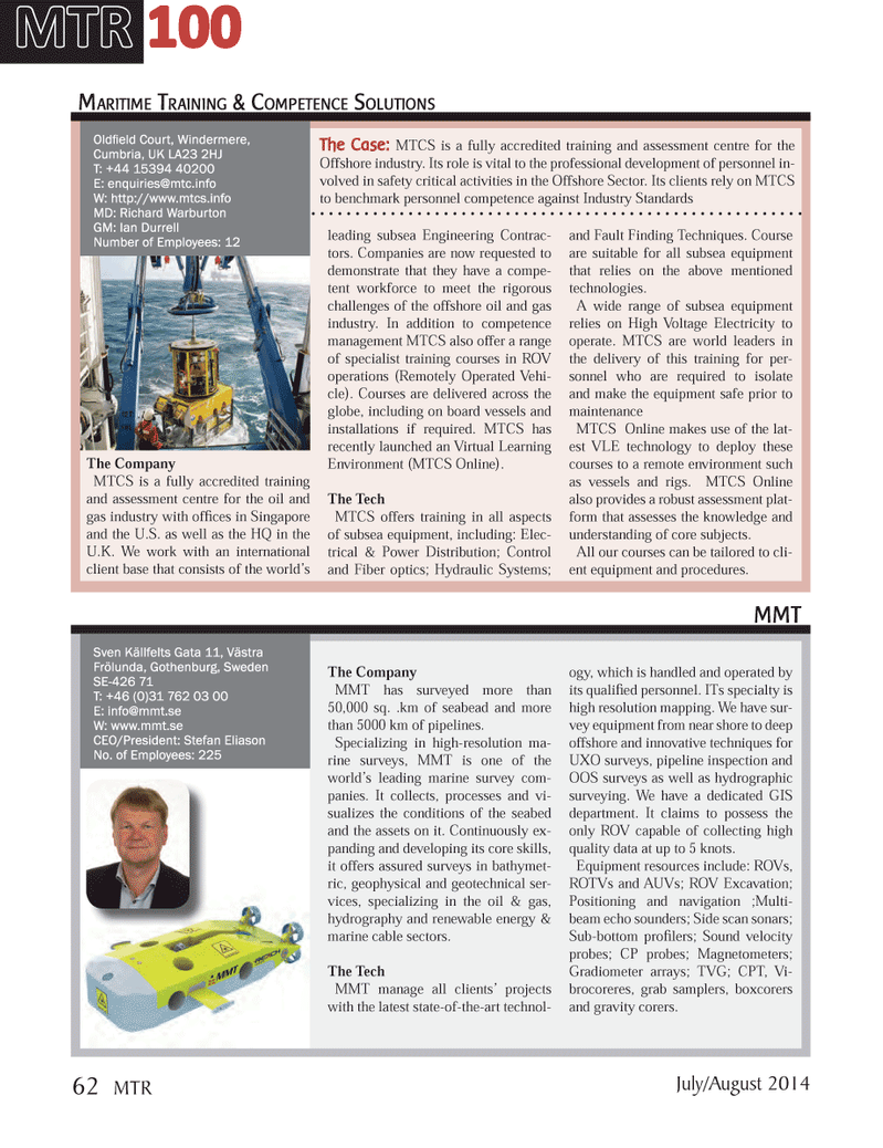 Marine Technology Magazine, page 62,  Jul 2014